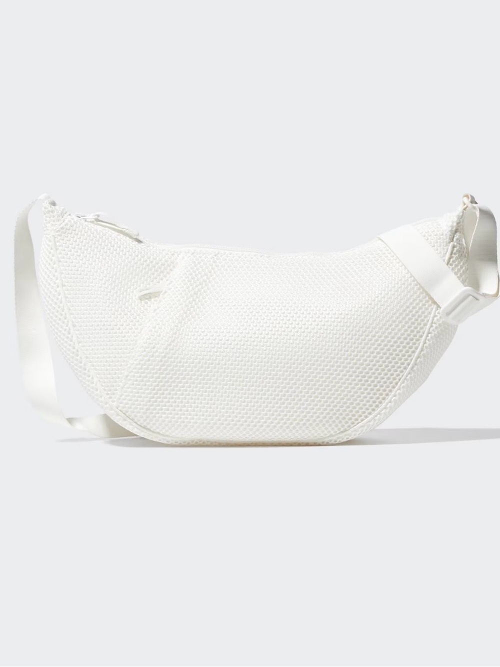Uniqlo White Mesh Crescent Crossbody Bag - Picture 3 of 13
